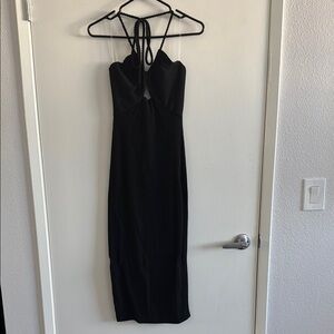 Elegant Black Halter Dress